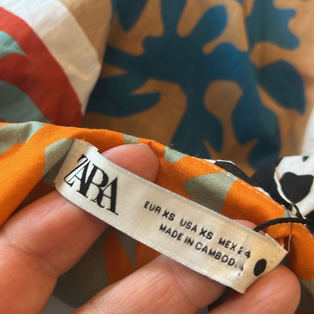 ZARA Colorful Patterned Kaftan dress size extra small - Picture 10 of 10